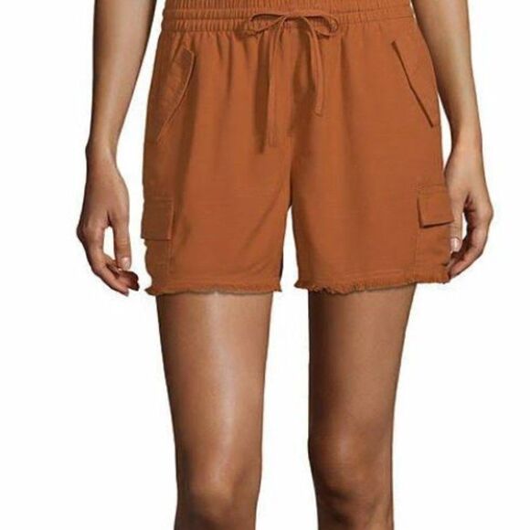 A.N.A Copper Canyon Rayon Blend Elastic Waist Frayed Bottom Shorts - Picture 7 of 8